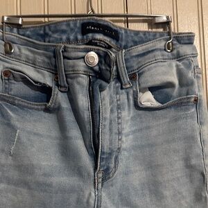 Light Blue Woman’s Aeropostale Distressed Jeans Size 4 Super High Rise Jegging